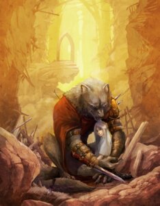 Rating: Safe Score: 0 Tags: animecrazy1992 anthro armor canid canine canis duo e621 female human male mammal size_difference wolf User: bunchy7s