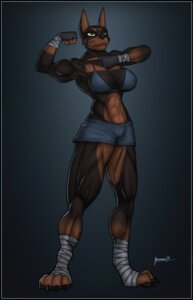Rating: Safe Score: 0 Tags: 2014 4_toes abs anthro athletic_wear bandage barefoot biceps big_breasts big_muscles bikini bikini_top biped black_body black_fur black_nose bottomwear breasts brown_body brown_fur canid canine canis claws clothed clothing dobermann dobie domestic_dog e621 feet female fingerless_gloves front_view fur gloves gradient_background green_eyes grey_background gym_bottomwear gym_shorts hand_wraps handwear inviting krinkels leg_wraps mammal multicolored_body multicolored_fur muscular muscular_anthro muscular_female naughty_face navel paws pinscher pinup pointy_ears pose prick_ears shorts signature simple_background skimpy smile solo standing swimming_trunks swimwear toes triangle_bikini two-piece_swimsuit two_tone_body two_tone_fur wraps User: bunchy7s
