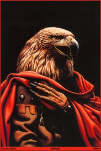 Rating: Safe Score: 0 Tags: accipitrid accipitriform anthro avian beak bird black_background border brown_body brown_feathers ciruelo_cabral claws clothed clothing detailed e621 eagle feathers feet golden_eagle hi_res male open_mouth orange_eyes red_border simple_background solo talons toes tongue true_eagle uniform User: bunchy7s