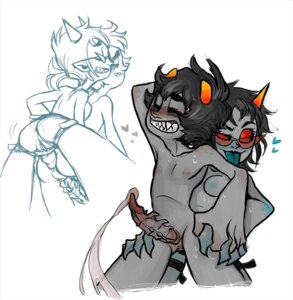 Rating: Explicit Score: 0 Tags: 1boy 1girls anal_penetration battle_(artist) black_hair blush breasts clenched_teeth closed_eyes color cum female grey_skin heart homestuck horns karkat_vantas male medium_breasts ms_paint_adventures nude penis rule34 sex_toy sharp_teeth short_hair simple_background smile source_request standing straight strap-on strapon terezi_pyrope tongue troll weird_penis white_background User: bunchy7s