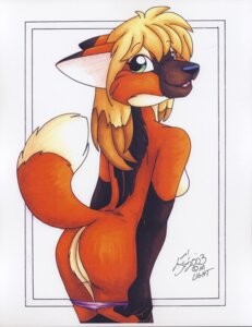 Rating: Questionable Score: 0 Tags: 2003 absurd_res anthro breasts butt canid canine clothed clothing dipstick_tail e621 female fox green_eyes hi_res mammal maned_wolf markings michele_light panties panties_down partially_clothed side_boob signature skimpy solo tail tail_markings topless traditional_media_(artwork) underwear underwear_down undressing User: bunchy7s