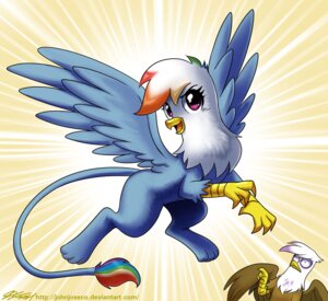 Rating: Safe Score: 0 Tags: 2014 abstract_background avian beak blue_body blue_feathers blue_fur brown_body brown_fur duo e621 equid equine feathered_wings feathers female feral flying friendship_is_magic fur gesture gilda_(mlp) gryphon hair hand_gesture hasbro john_joseco looking_at_viewer mammal multicolored_hair my_little_pony mythological_avian mythological_creature mythological_equine mythology pegasus pointing purple_eyes rainbow_dash_(mlp) rainbow_hair simple_background surprised tail what_has_science_done white_body white_fur wings User: bunchy7s