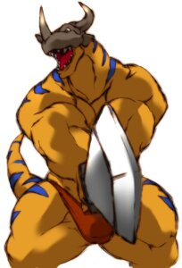 Rating: Safe Score: 0 Tags: anthro bandai_namco clothed clothing digimon digimon_(species) dinosaur e621 green_eyes greymon magumataishi male melee_weapon partially_clothed prehistoric_species reptile scalie solo sword tail weapon User: bunchy7s