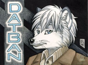 Rating: Safe Score: 0 Tags: 2008 abstract_background anthro arctic_fox black_background blue_eyes button_(fastener) canid canine character_badge_(artwork) clothed clothing datban e621 fox fur hair kacey male mammal simple_background smile solo suit true_fox white_body white_fur white_hair User: bunchy7s