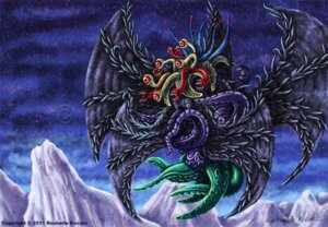 Rating: Safe Score: 0 Tags: 2011 ambiguous_gender cthulhu_mythos detailed detailed_background e621 elder_thing eldritch_abomination flying h._p._lovecraft monster mountain multi_eye nightmare_fuel outside red_eyes rushelle_kucala solo teeth tentacle_creature tentacles wings User: bunchy7s