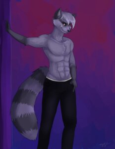 Rating: Safe Score: 0 Tags: 2011 abs anthro athletic athletic_anthro athletic_male biped bottomwear clothed clothing denim denim_bottomwear denim_clothing e621 fur grey_body grey_fur grey_hair grin hair hi_res jeans keenan_vale looking_at_viewer male mammal muscular muscular_anthro muscular_male pants procyonid raccoon red_eyes short_hair smile solo standing story story_in_description tail tazara topless topless_male User: bunchy7s