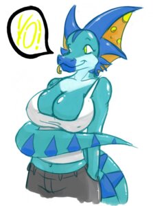 Rating: Safe Score: 0 Tags: anthro big_breasts black_bottomwear black_clothing black_pants blue_body blue_markings blue_skin bottomwear breasts cleavage clothed clothing dialogue dragon e621 english_text exclamation_point female frill_(anatomy) glistening hand_in_pocket huge_breasts long_tongue looking_away markings membrane_(anatomy) membranous_frill midriff mythological_creature mythological_scalie mythology non-mammal_breasts orange_tongue pants pockets scalie shirt simple_background skea skeeve solo spots striped_body striped_skin stripes tail tail_coil tank_top text tongue tongue_out topwear white_background white_clothing white_shirt white_topwear yellow_eyes yellow_tongue User: bunchy7s