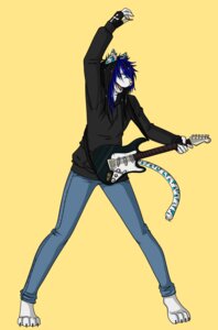 Rating: Safe Score: 0 Tags: 2011 5_fingers anthro biped blue_hair bottomwear clothing denim denim_bottomwear denim_clothing e621 electric_guitar felid fingers guitar hair happy hi_res hoodie jeans logic_kennedy male mammal musical_instrument pantherine pants playing_guitar playing_music plucked_string_instrument simple_background solo string_instrument stripes tail theshoujoprince tiger topwear whammy_bar wolframkyo yellow_background User: bunchy7s