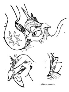 Rating: Explicit Score: 0 Tags: 2013 3:4 anus crown cunnilingus cutie_mark duo e621 english_text equid equine female female/female feral friendship_is_magic genitals hasbro headgear hi_res horn ihavnoname incest_(lore) looking_at_viewer looking_back lying mammal monochrome my_little_pony mythological_creature mythological_equine mythology on_front oral princess_celestia_(mlp) princess_luna_(mlp) sex sibling_(lore) simple_background sister_(lore) sisters_(lore) text tongue vaginal vulva white_background winged_unicorn wings User: bunchy7s
