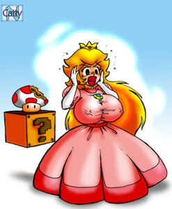 Rating: Questionable Score: 0 Tags: blonde_hair breast_expansion breast_growth breast_growth_(enlargement) breasts catty_(artist) crown dress elbow_gloves erect_nipples female gloves huge_breasts human impossible_shirt long_hair lowres mario_(series) mushroom nintendo nipples open_mouth pink_dress princess_peach rule34 solo straight_hair super_mario_bros. surprised User: bunchy7s