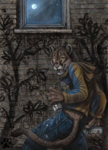 Rating: Safe Score: 0 Tags: anthro blotch clothing clothing_cord cougar detailed_background drawstring drawstring_topwear e621 felid feline female graffiti hoodie mammal moon night paint sky solo spray_paint star starry_sky tail tomboy topwear traditional_media_(artwork) urban User: bunchy7s