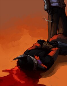 Rating: Questionable Score: 0 Tags: anthro blindfold blood bodily_fluids bound canid canine clothed clothing cross_fox death duo e621 execution fox gore gun handgun human male mammal ranged_weapon red_fox revolver skift snuff tail thekyleishere topless true_fox weapon User: bunchy7s