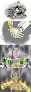 Rating: Safe Score: 0 Tags: action_figure animate_inanimate astronaut buzz_lightyear comic cowboy creepy death disney doll duo e621 fire hand_holding hi_res humanoid living_doll living_toy male melting nightmare_fuel pixar sad sheriff_woody_pride smoke toy toy_story unknown_artist User: bunchy7s