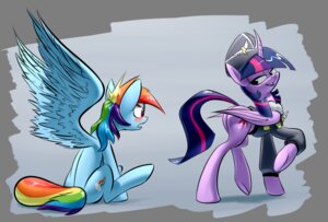 Rating: Safe Score: 0 Tags: 2014 alpha_channel badge blue_body blue_feathers blue_fur blush captain clothing costume cutie_mark duo e621 equid equine feathered_wings feathers female feral friendship_is_magic fur hair half-closed_eyes hasbro hi_res horn jacket looking_back mammal multicolored_hair multicolored_tail my_little_pony mythological_creature mythological_equine mythology narrowed_eyes open_mouth pegasus purple_body purple_eyes purple_fur purple_hair rainbow_dash_(mlp) rainbow_hair rainbow_tail simple_background tail topwear transparent_background twilight_sparkle_(mlp) two_tone_hair underpable wing_boner winged_unicorn wings User: bunchy7s