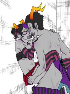 Rating: Explicit Score: 0 Tags: 2boys against_wall anal ancestor_(homestuck) ancestors artist_signature black_hair black_nails bow clothed crossdressing dubious_consent eridan_ampora fins glasses grey_skin homestuck horns male march!eridan ms_paint_adventures open_mouth orphaner_dualscar platform_heels purple_highlights rings rule34 saorikiorimi sharp_teeth short_hair skirt troll tubetop yaoi yellow_eyes User: bunchy7s
