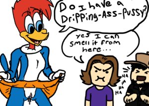 Rating: Explicit Score: 0 Tags: arin_hanson avian bird clothing e621 english_text female game_grumps genitals group guyinhat hat headgear headwear human jon_jafari jontron mammal picid piciform simple_background text the_woody_woodpecker_show universal_studios unknown_artist vulva white_background winnie_woodpecker woodpecker User: bunchy7s
