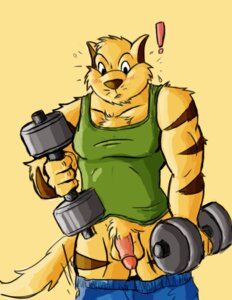 Rating: Explicit Score: 0 Tags: animal_genitalia anthro balls biceps big_muscles big_penis biped blush bottomless bottomwear bottomwear_down chance_furlong chest_tuft clothed clothing domestic_cat e621 exclamation_point exercise felid feline felis flaccid fur genitals hanna-barbera holding_object humanoid_genitalia humanoid_penis lowemond male mammal markings muscular muscular_anthro muscular_male pants pants_down partially_clothed pecs penis shirt solo standing stripes swat_kats tank_top topwear tuft weightlifting weights workout User: bunchy7s