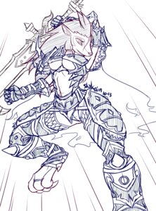 Rating: Safe Score: 0 Tags: 2012 anthro armor biped blizzard_entertainment braided_hair breasts canid claws clothed clothing crotch_seam e621 female hair jumping looking_down mammal melee_weapon panties sketch skimpy skykain solo sword underwear warcraft weapon werecanid werecreature worgen User: bunchy7s