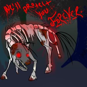 Rating: Questionable Score: 0 Tags: 1:1 2012 ambiguous_gender animated_skeleton blood blood_stain bodily_fluids bone briathecold creepy dark_theme detailed_background e621 english_text equid equine fan_character feral forest glowing glowing_eyes hasbro hooves horse mammal my_little_pony outside plant pony red_eyes skeleton solo story_of_the_blanks text tree undead white_hooves wood zombie User: bunchy7s