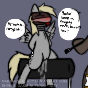 Rating: Explicit Score: 0 Tags: 1girls derpy_hooves doctor_whooves equine female feral friendship_is_magic horse my_little_pony pegasus pony rule34 shenanigasm smooth_skin text wings User: bunchy7s