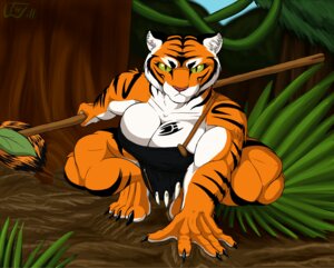 Rating: Questionable Score: 0 Tags: 2013 angry anthro big_breasts breasts clothed clothing detailed_background e621 felid female forest front_view green_eyes jungle looking_at_viewer mammal melee_weapon nature outside pantherine plant polearm skimpy solo spear stripes tattoo thewill tiger tree tribal weapon User: bunchy7s