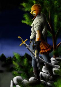 Rating: Safe Score: 0 Tags: accipitrid accipitriform anthro atinka8 avian bird detailed_background e621 falcon falconid flintlock flintlock_pistol forest gun handgun male melee_weapon nature night outside pistol plant ranged_weapon sabre_(weapon) sandor_(character) solo tree warrior weapon wood User: bunchy7s