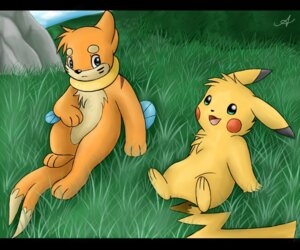Rating: Safe Score: 0 Tags: ambiguous_gender arm_fin blue_eyes buizel dipstick_ears duo e621 ear_markings feral fin flotation_device flotation_sac forked_tail fur generation_1_pokemon generation_4_pokemon grass mammal markings mouth_closed multicolored_ears nintendo open_mouth orange_body orange_fur outside pikachu plant pokemon pokemon_(species) red_cheeks rodent scar semi-anthro shoulder_scar signature tail tan_body tan_fur the-light-spirit tree unusual_anatomy unusual_tail wood yellow_body yellow_fur User: bunchy7s