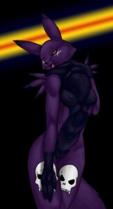 Rating: Questionable Score: 0 Tags: alternate_color anthro bandai_namco black_sclera canid canine digimon digimon_(species) e621 fan_character female fur hi_res kitsune_nyx mammal purple_body purple_fur renamon skullrenamon solo tail User: bunchy7s