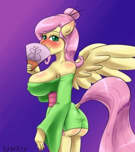 Rating: Questionable Score: 0 Tags: 2013 anthro anthrofied big_breasts biped blue_eyes blush breasts butt chopsticks cleavage clothed clothing cutie_mark e621 equid equine feathered_wings feathers female fluttershy_(mlp) friendship_is_magic geisha hair hair_bun hand_fan hasbro hi_res huge_breasts looking_at_viewer mammal my_little_pony mythological_creature mythological_equine mythology nipples pegasus plankboy solo standing wings yellow_body yellow_feathers User: bunchy7s
