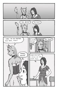 Rating: Safe Score: 0 Tags: comic darkpaladin300 dialogue e621 english_text felid female hi_res human mammal monochrome tail text User: bunchy7s