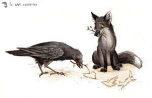 Rating: Safe Score: 0 Tags: 2009 ambiguous_gender avian bird canid canine corvid corvus_(genus) crow culpeofox drawing_(action) duo e621 feral fox heart_symbol mammal oscine passerine peaceful raven simple_background tail twig white_background User: bunchy7s