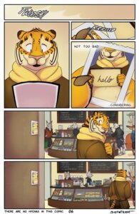 Rating: Safe Score: 0 Tags: 2014 anthro bag barefoot black_bottomwear black_clothing black_stripes blue_clothing blue_topwear blush booth bottomwear brandon_(sefeiren) brown_body brown_clothing brown_fur brown_topwear cafe canid canine canis chalkboard clothed clothing coffee_shop comic conditional_dnp countershade_torso countershading dalmatian dialogue display_case domestic_dog e621 english_text eyebrows feet felid feline felis flirting food fox fully_clothed fur furgonomics grey_body grey_fur group hindpaw holding_object information_board inside jacket looking_back lynx male mall mammal markings messenger_bag motion_lines multicolored_body multicolored_fur orange_body orange_fur orange_tail pantherine pants paws photo photo_booth red_clothing red_topwear rodent sandwich_(food) satchel scarf sciurid sefeiren sign solo_focus sound_effects standing striped_body striped_fur striped_markings striped_tail stripes tail tail_markings text tiger topwear tree_squirrel two_tone_body two_tone_fur white_body white_countershading white_fur window User: bunchy7s