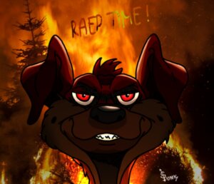 Rating: Safe Score: 0 Tags: all_dogs_go_to_heaven ambiguous_gender angry anthro burning canid canine canis charlie_barkin digital_media_(artwork) domestic_dog don_bluth e621 english_text feral fire forest_fire front_view grin headshot_portrait hi_res looking_at_viewer mammal mixed_media natural_disaster photo_background photography_(artwork) portrait red_eyes smile solo text trollingmeister wood User: bunchy7s