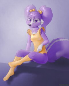 Rating: Questionable Score: 0 Tags: 2008 anthro big_tail biped black_nose bottomless clothed clothing coonkun e621 female fluffy fluffy_tail footwear fur hair legwear leotard long_hair mammal mephitid monotone_clothing monotone_leotard multicolored_body multicolored_fur nanette pigtails purple_background purple_body purple_eyes purple_fur purple_hair purple_theme simple_background sitting skimpy skunk smile socks solo tail two_tone_body two_tone_fur white_body white_fur young young_anthro young_female User: bunchy7s