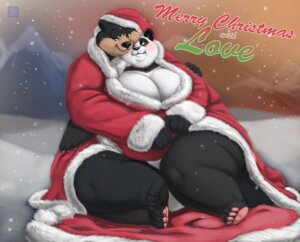 Rating: Questionable Score: 0 Tags: anthro bangabear_(character) bear biped blue_eyes blush breasts christmas clothed clothing colored detailed_background duo e621 female female_anthro giant_panda gillpanda gillpanda_(character) holidays male mammal obese outside overweight romantic romantic_ambiance romantic_couple snow User: bunchy7s