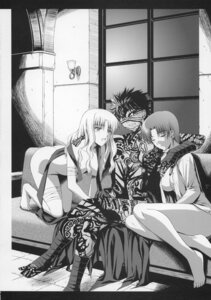 Rating: Questionable Score: 0 Tags: 1boy 2girls angra_mainyu_(fate) artist_request avenger bare_legs barefoot bazett_fraga_mcremitz breasts caren_ortensia couch crossed_legs emiya_shirou fate/hollow_ataraxia fate/stay_night fate_(series) feet female full_body_tattoo highres legs male monochrome possessed possession rule34 sitting straight tattoo User: bunchy7s