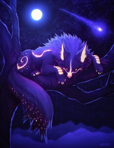 Rating: Safe Score: 0 Tags: 2014 ambiguous_gender branch canid canine canis cool_colors digital_media_(artwork) e621 falvie feral fur in_tree looking_at_viewer mammal moon night on_branch outside plant purple_body purple_fur shooting_star sky solo star starry_sky tree wolf User: bunchy7s