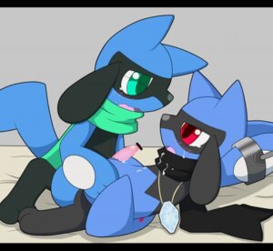 Rating: Explicit Score: 0 Tags: ahirulion anthro black_bars blush bodily_fluids canid canine censor_bar censored cum duo e621 erection eye_contact generation_4_pokemon genital_fluids genitals green_eyes ineffective_censorship intraspecies letterbox looking_at_another low_res male male/male mammal nintendo penis pokemon pokemon_(species) red_eyes riolu tail young young_anthro User: bunchy7s