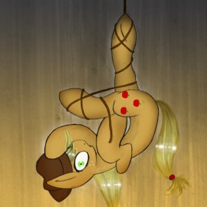 Rating: Safe Score: 0 Tags: 1:1 absurd_res applejack_(mlp) blonde_hair clothing cowboy_hat cutie_mark e621 earth_pony equid equine female feral freckles friendship_is_magic fur green_eyes hair hasbro hat headgear headwear hi_res horse long_hair mammal my_little_pony orange_body orange_fur pony rope solo suspension upside_down xenalollie User: bunchy7s