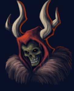 Rating: Safe Score: 0 Tags: 2014 anterior_nasal_aperture black_background bone disney e621 glowing glowing_eyes headshot_portrait hood horn humanoid lordstevie male not_furry portrait simple_background skeleton skull solo spider_web teeth_showing the_black_cauldron the_horned_king undead User: bunchy7s
