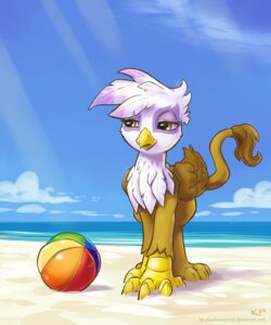 Rating: Safe Score: 0 Tags: 2013 5:6 amber_eyes avian ball beach beach_ball beak brown_body brown_feathers brown_fur cloud detailed_background e621 feathered_wings feathers female feral friendship_is_magic fur gilda_(mlp) gryphon hasbro hi_res inflatable karol_pawlinski my_little_pony mythological_avian mythological_creature mythology outside pool_toy purple_body purple_feathers sand seaside sky solo standing tail text url water white_body white_feathers wings User: bunchy7s