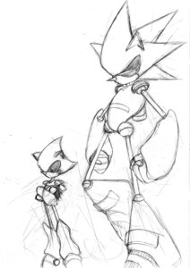Rating: Safe Score: 0 Tags: anthro black_and_white black_sclera crossed_arms duo e621 eulipotyphlan hedgehog machine male mammal mecha_sonic_mark_ii metal_sonic monochrome natsumemetalsonic robot sega sketch sonic_the_hedgehog_(series) User: bunchy7s