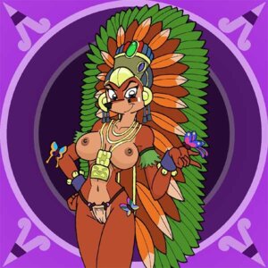 Rating: Questionable Score: 0 Tags: ancient anthro aztec bodypaint breasts clothed clothing deity e621 face_paint female greg_panovich jewelry native necklace nipples skimpy solo tribal User: bunchy7s
