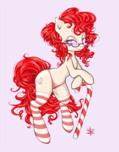 Rating: Questionable Score: 0 Tags: anthro anthrofied candy candy_cane clothing cutie_mark dessert e621 earth_pony equid equine eyewear female food footwear friendship_is_magic glasses hasbro horse legwear mammal my_little_pony panties pony socks solo tail tt-n twist_(mlp) underwear User: bunchy7s