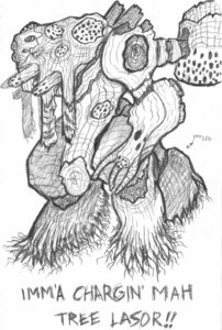 Rating: Safe Score: 0 Tags: ambiguous_gender biped directional_arrow e621 elemental_creature english_text flora_fauna front_view full-length_portrait graphite_(artwork) jmadoc machine mecha monochrome multi_eye plant portrait solo text three-quarter_view traditional_media_(artwork) tree wood User: bunchy7s