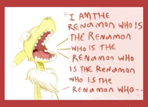 Rating: Safe Score: 0 Tags: 11:8 anthro ayato bandai_namco border canid canine countershading dialogue digimon digimon_(species) e621 english_text fangs female fur gaping_mouth mammal mouth_shot open_mouth palate recursion red_border renamon renamon_who simple_background solo teeth text uvula white_body white_fur white_sclera yellow_body yellow_fur User: bunchy7s