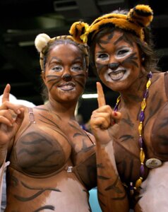 Rating: Safe Score: 0 Tags: bikini bodypaint clothed clothing duo e621 felid female grandfathered_content human louisiana_state_university mammal painted_markings pantherine real skimpy swimwear tiger two-piece_swimsuit unknown_artist User: bunchy7s Rating: Safe Score: 0 Tags: bikini bodypaint clothed clothing duo e621 felid female grandfathered_content human louisiana_state_university mammal painted_markings pantherine real skimpy swimwear tiger two-piece_swimsuit unknown_artist User: bunchy7s