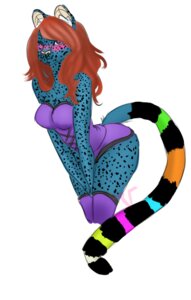 Rating: Safe Score: 0 Tags: 2011 anthro blue_body blush breasts brown_hair butt cheetah e621 felid feline female hair looking_at_viewer lynx mammal one_eye_closed simple_background solo tail valiant_(artist) white_background User: bunchy7s