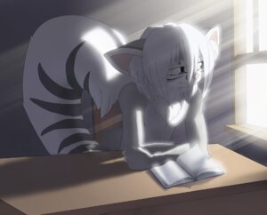 Rating: Safe Score: 0 Tags: 2006 blue_eyes book chair chest_tuft e621 fur furniture hair hibbary inside kosumi light male solo sunlight tail tuft white_body white_hair User: bunchy7s
