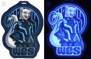 Rating: Safe Score: 0 Tags: 2011 anthro character_badge_(artwork) clothing comparison cybersuit e621 fur glowing kacey male mammal mustelid musteline solo tail tron true_musteline uv_art version_comparison weasel wes_(weaselman1) white_body white_fur User: bunchy7s